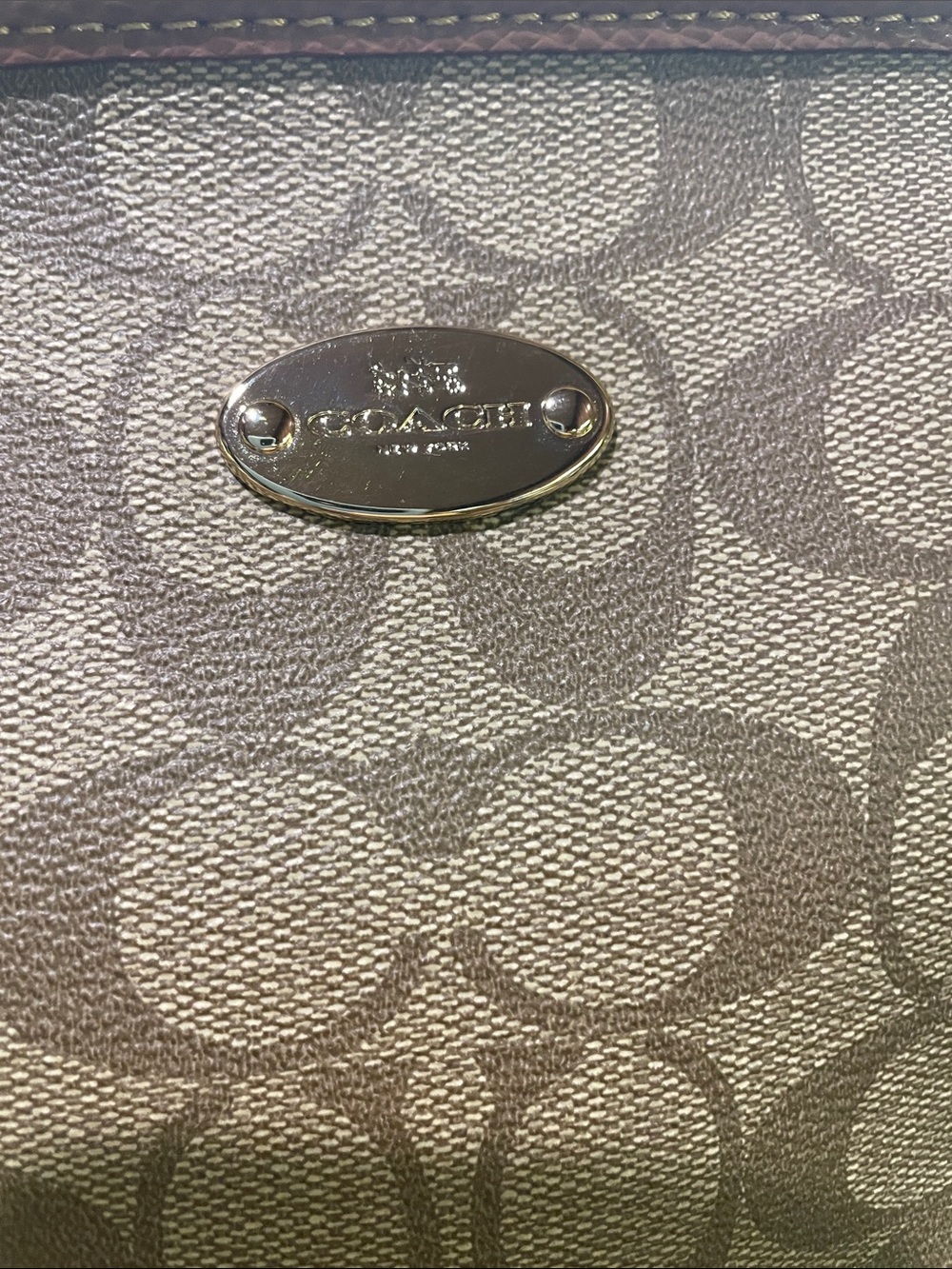 Coach Brown Signature Tote with Chestnut Trim - Picture 5 of 10